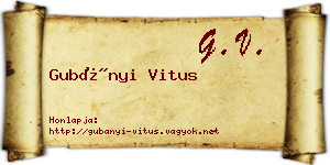 Gubányi Vitus névjegykártya